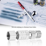 Disconnect Release Coupling Adapter Airbrush Air Hose Quick Connecter Set 1/8'' Fittings Part - Low Angle