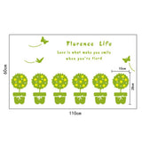 Potted Plant Self adhesive Removable Decorative Wall Sticker for Home Office Decor - Front View