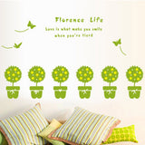 Potted Plant Self adhesive Removable Decorative Wall Sticker for Home Office Decor - Top-Down View