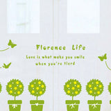 Potted Plant Self adhesive Removable Decorative Wall Sticker for Home Office Decor