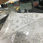 Winter Snowflake Self adhesive Removable Decorative Sticker for Home Office Decor(Silver)