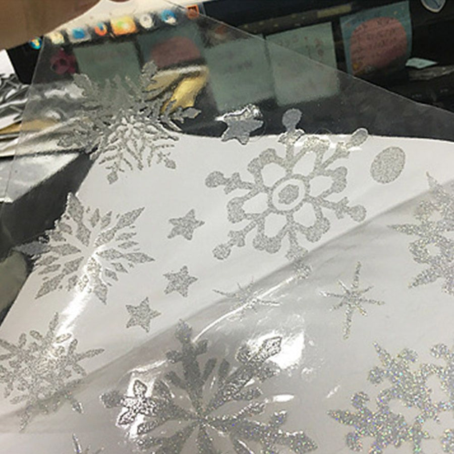 Winter Snowflake Self adhesive Removable Decorative Sticker for Home Office Decor(Silver)