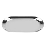 Nordic Style Stainless Storage Tray Cosmetics Jewelry Cake Plate for Office Desks(Silver S) - Top-Down View