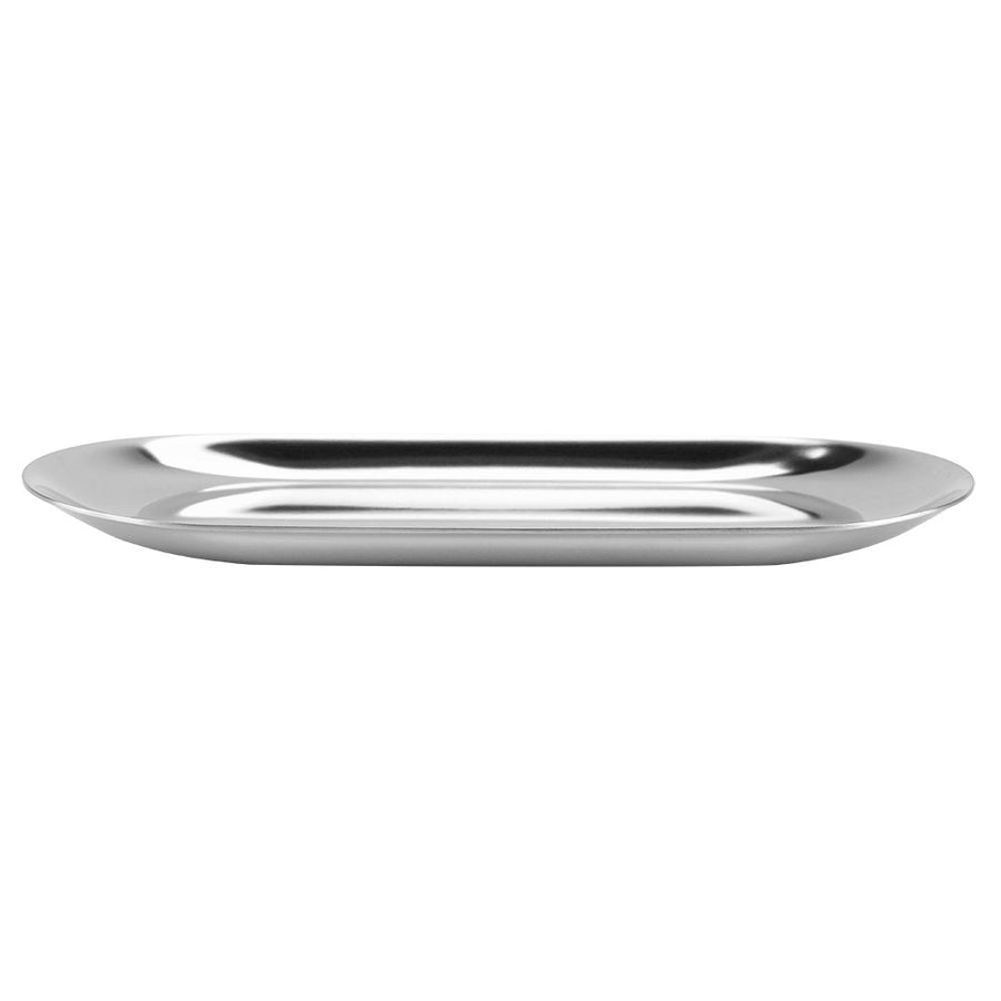 Nordic Style Stainless Storage Tray Cosmetics Jewelry Cake Plate for Office Desks(Silver L)