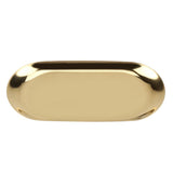 Nordic Style Stainless Storage Tray Cosmetics Jewelry Cake Plate for Office Desks(Golden S)