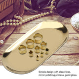 Nordic Style Stainless Storage Tray Cosmetics Jewelry Cake Plate for Office Desks(Golden S)