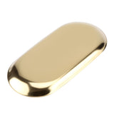 Nordic Style Stainless Storage Tray Cosmetics Jewelry Cake Plate for Office Desks(Golden S) - Extra Image