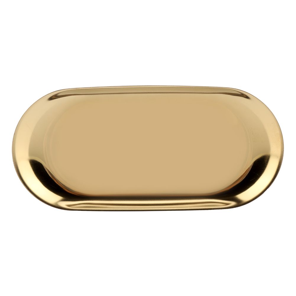 Nordic Style Stainless Storage Tray Cosmetics Jewelry Cake Plate for Office Desks(Golden L)