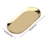 Nordic Style Stainless Storage Tray Cosmetics Jewelry Cake Plate for Office Desks(Golden L) - Extra Image
