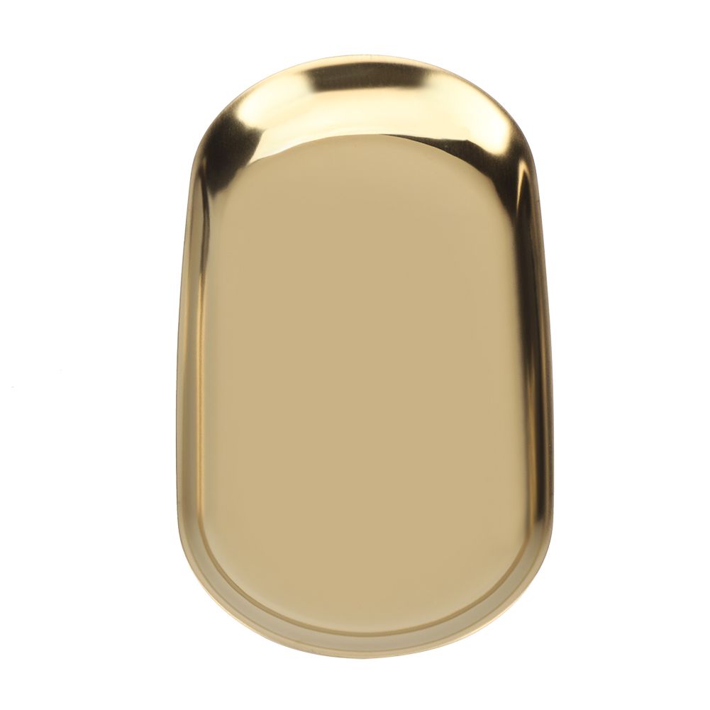 Nordic Style Stainless Storage Tray Cosmetics Jewelry Cake Plate for Office Desks(Golden L)