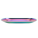 Nordic Style Stainless Storage Tray Cosmetics Jewelry Cake Plate for Office Desks(Rainbow S) - Extra Image