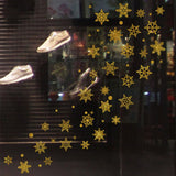 Winter Snowflake Self adhesive Removable Decorative Sticker for Home Office(Golden)