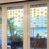 Winter Snowflake Self adhesive Removable Decorative Sticker for Home Office(Golden)
