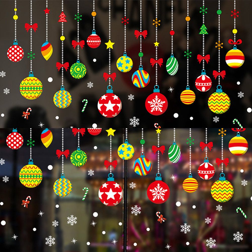 Hanging Ornament Pattern Snowflake Self adhesive Removable Decorative Sticker for Home Office