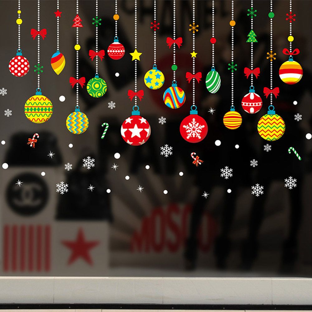 Hanging Ornament Pattern Snowflake Self adhesive Removable Decorative Sticker for Home Office
