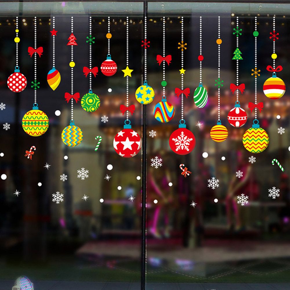 Hanging Ornament Pattern Snowflake Self adhesive Removable Decorative Sticker for Home Office
