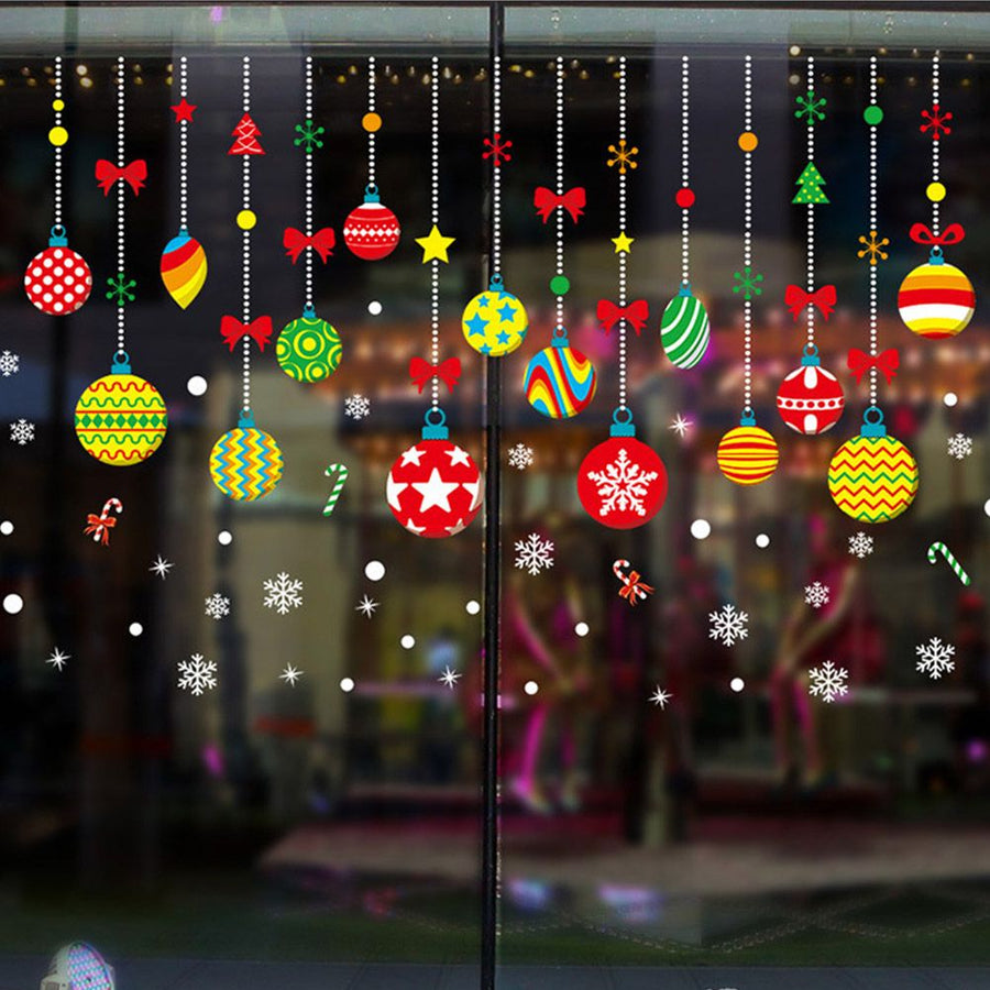 Hanging Ornament Pattern Snowflake Self adhesive Removable Decorative Sticker for Home Office