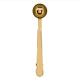 2 in 1 Multifunctional Coffee Spoon Stainless Steel Scoop with Sealing Clamp Clip