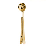 2 in 1 Multifunctional Coffee Spoon Stainless Steel Scoop with Sealing Clamp Clip - Front View