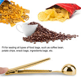 2 in 1 Multifunctional Coffee Spoon Stainless Steel Scoop with Sealing Clamp Clip