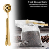 2 in 1 Multifunctional Coffee Spoon Stainless Steel Scoop with Sealing Clamp Clip - Low Angle