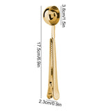 2 in 1 Multifunctional Coffee Spoon Stainless Steel Scoop with Sealing Clamp Clip