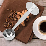 Dual purpose Stainless Steel Tamping Measuring Coffee Bean Powder Spoon Scoop - Extra Image