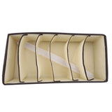 Portable Foldable Durable Divider Storage Box Case Container for Bra Underwear Sock(6 Grids)