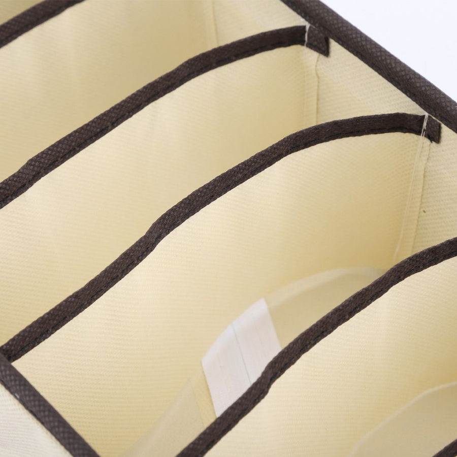 Portable Foldable Durable Divider Storage Box Case Container for Bra Underwear Sock(6 Grids)
