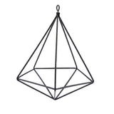 Freestanding Hanging Geometric Plant Stand Flower Hanger Moss Fern Plant Decor (Black)