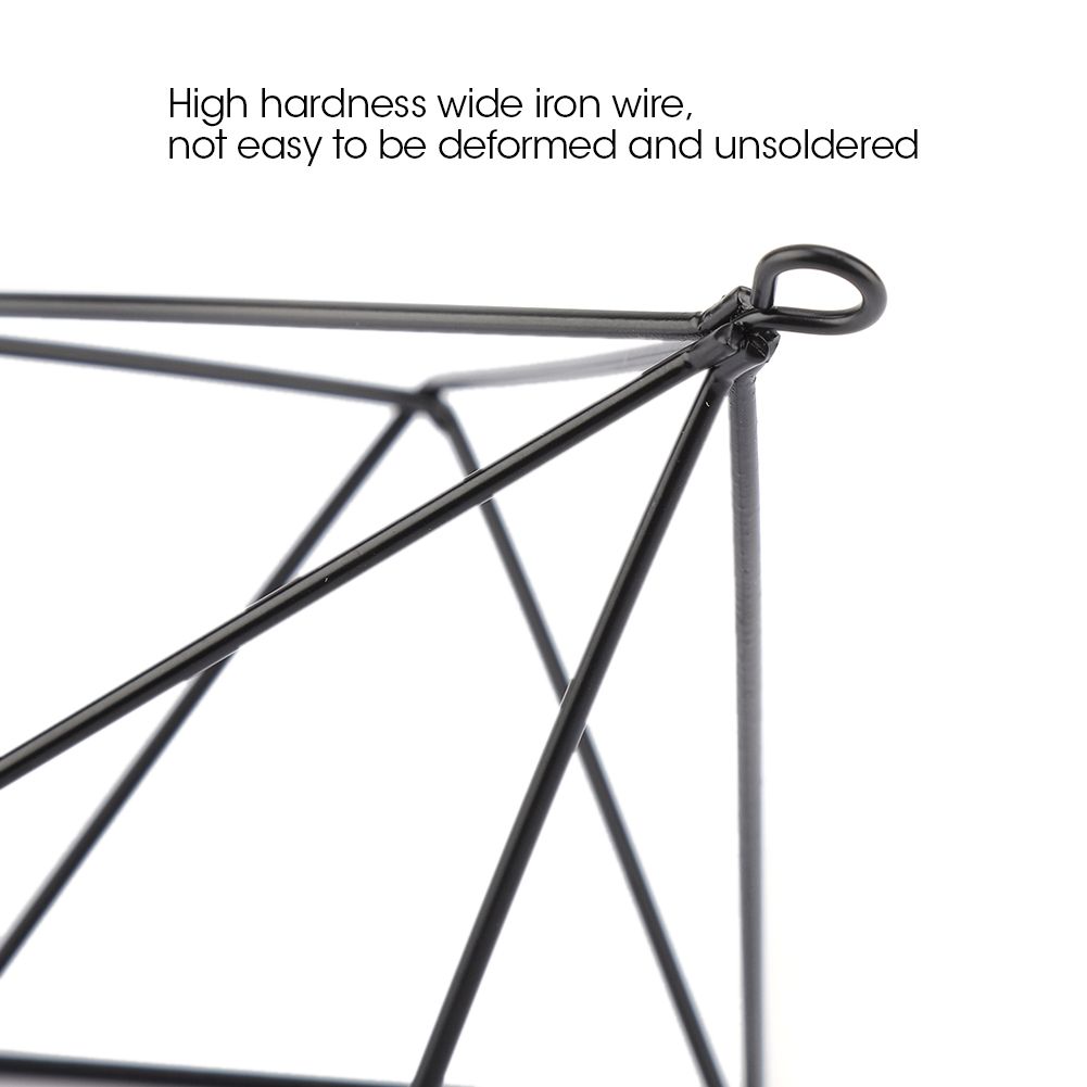 Freestanding Hanging Geometric Plant Stand Flower Hanger Moss Fern Plant Decor (Black)