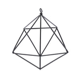 Freestanding Hanging Geometric Plant Stand Flower Hanger Moss Fern Plant Decor (Black) - Rear View