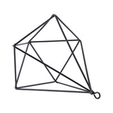 Freestanding Hanging Geometric Plant Stand Flower Hanger Moss Fern Plant Decor (Black) - Close-Up Angle