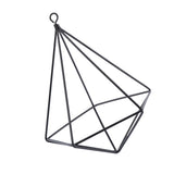 Freestanding Hanging Geometric Plant Stand Flower Hanger Moss Fern Plant Decor (Black)