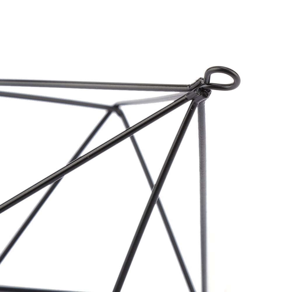 Freestanding Hanging Geometric Plant Stand Flower Hanger Moss Fern Plant Decor (Black)
