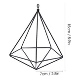 Freestanding Hanging Geometric Plant Stand Flower Hanger Moss Fern Plant Decor (Black)