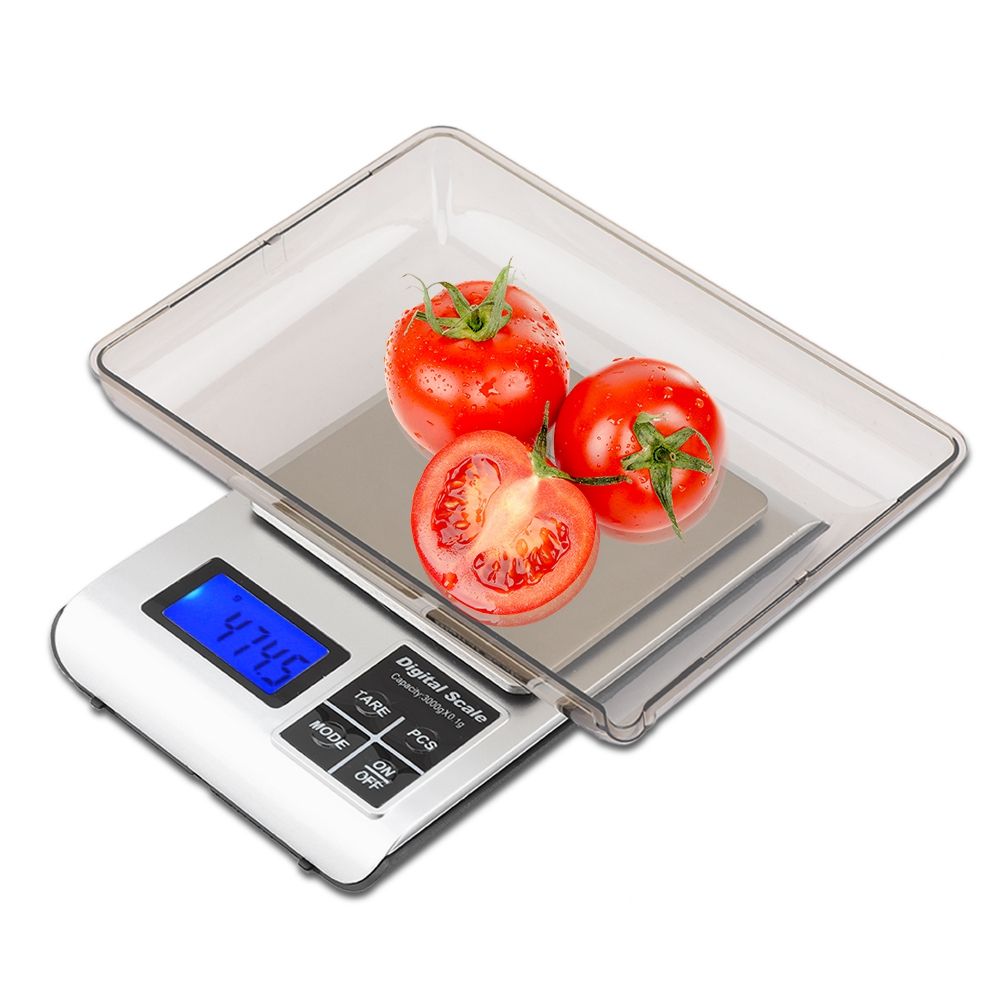 3kg/1g Precise Digital Electronic Kitchen Scale Stainless Steel Food Baking Weighing Balance
