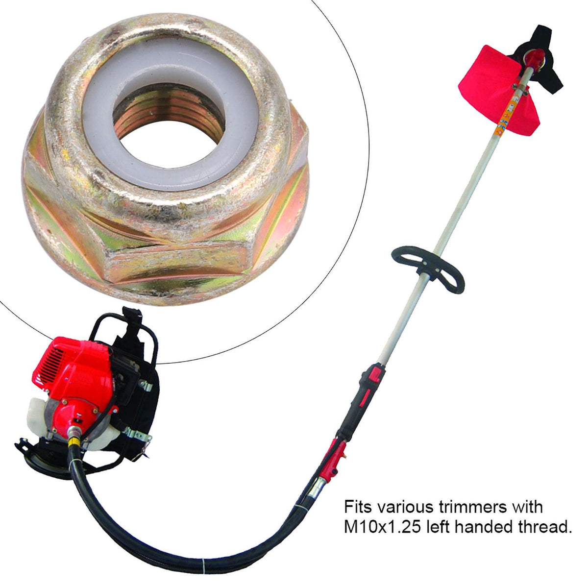 Universal M10x1.25 Left Hand Thread Blade Nut Replacements Brush Cutter Trimmer Accessories