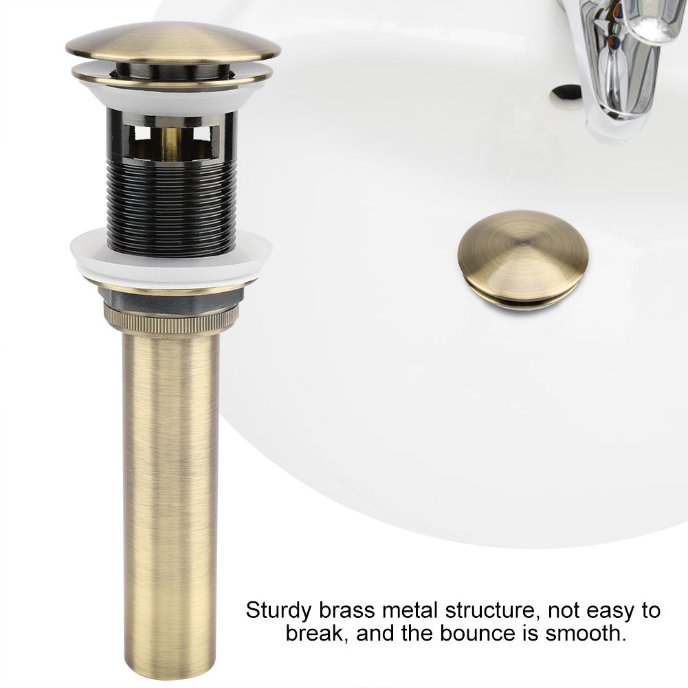 G1 1/4" Brass Bathroom Basin Sink Pop Up Drain Assembly with Over flow (Green Bronze)