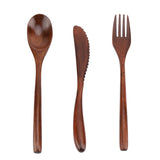 Japanese Style Reusable Bamboo Dinnerware Set Tableware Kit (Knife Fork Spoon Only)