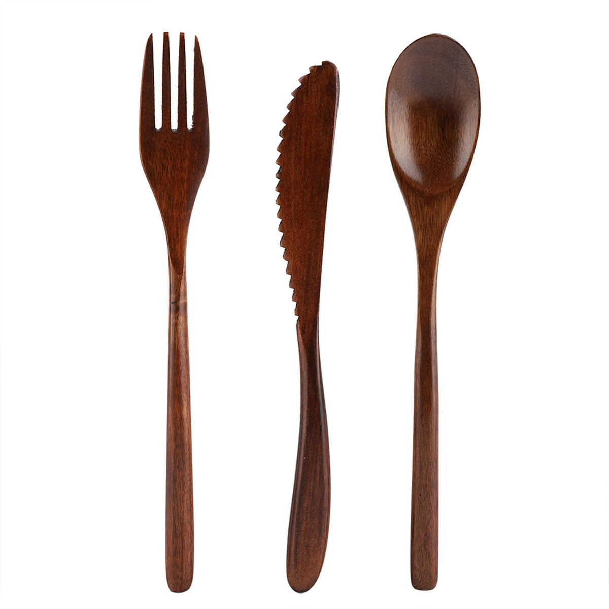 Japanese Style Reusable Bamboo Dinnerware Set Tableware Kit (Knife Fork Spoon Only)
