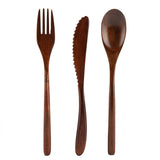 Japanese Style Reusable Bamboo Dinnerware Set Tableware Kit (Knife Fork Spoon Only)