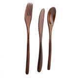 Japanese Style Reusable Bamboo Dinnerware Set Tableware Kit (Knife Fork Spoon Only)