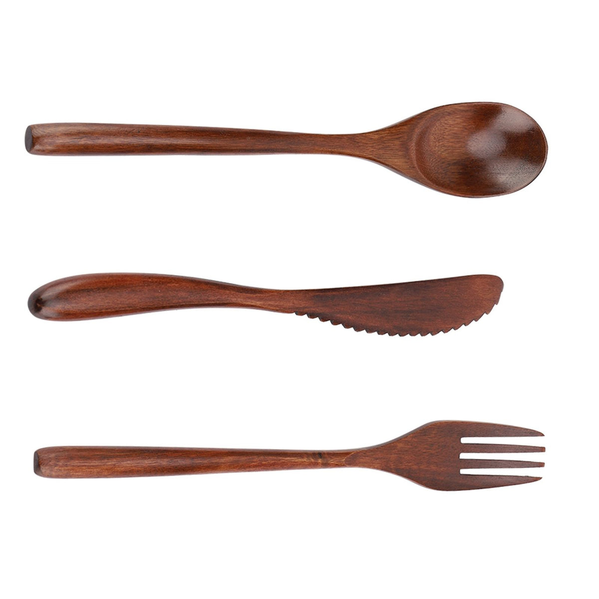 Japanese Style Reusable Bamboo Dinnerware Set Tableware Kit (Knife Fork Spoon Only)