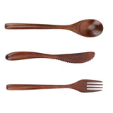 Japanese Style Reusable Bamboo Dinnerware Set Tableware Kit (Knife Fork Spoon Only)