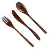 Japanese Style Reusable Bamboo Dinnerware Set Tableware Kit (Knife Fork Spoon Only) - Extra Image