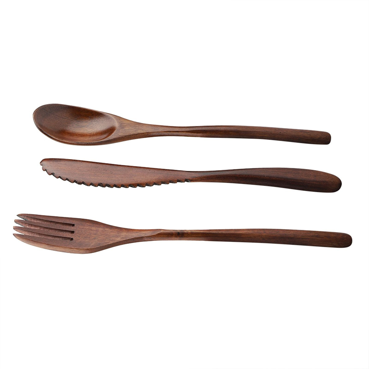 Japanese Style Reusable Bamboo Dinnerware Set Tableware Kit (Knife Fork Spoon Only)
