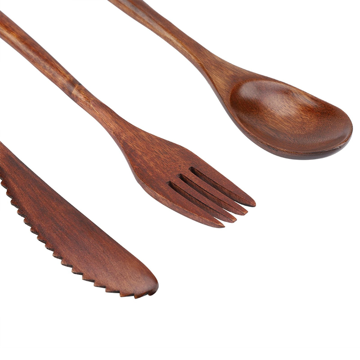 Japanese Style Reusable Bamboo Dinnerware Set Tableware Kit (Knife Fork Spoon Only)