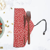 Japanese Style Reusable Bamboo Dinnerware Set Tableware Kit (Red Storage Bag Only)