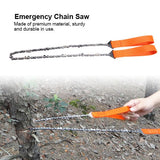 Portable Handheld Survival Chain Saw Emergency Chainsaw with Bag Camping Hiking Tool - Close-Up Angle